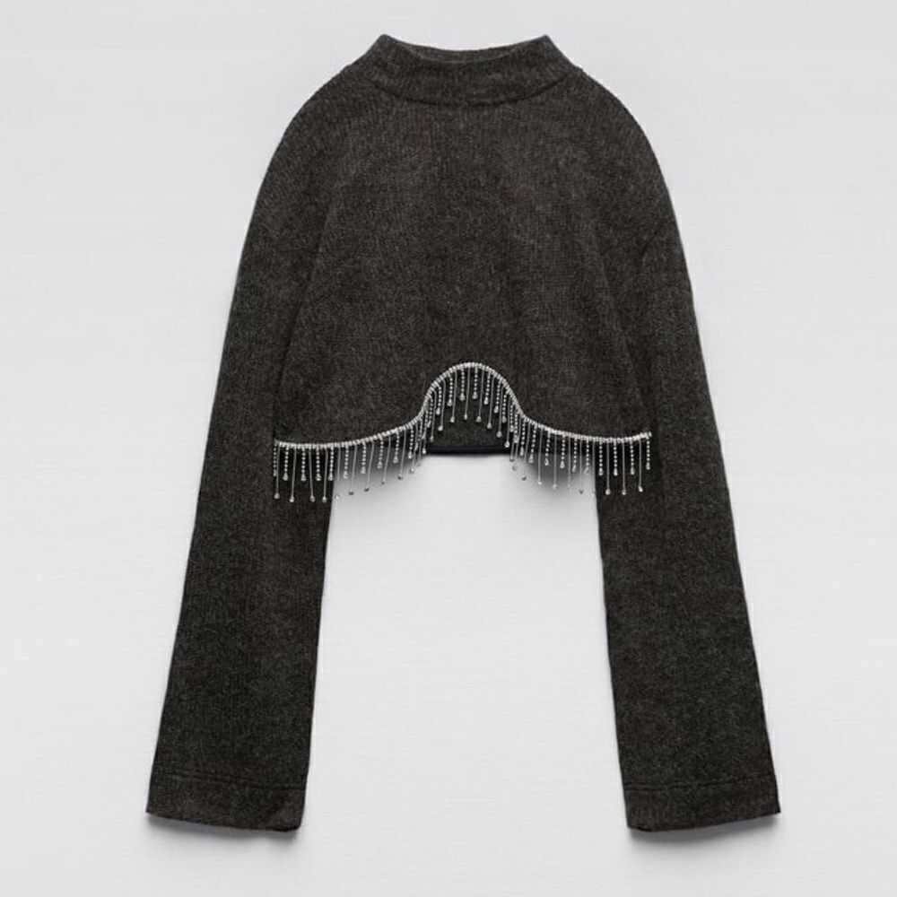 Zara JEWEL SOFT SWEATSHIRT New - Picture 6 of 6